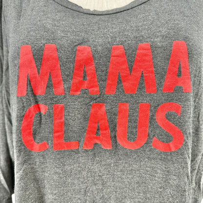Latched Mama Nursing Top 2.0 Womens Size 1X Charcoal Gray MAMA CLAUS 3/4 Sleeve