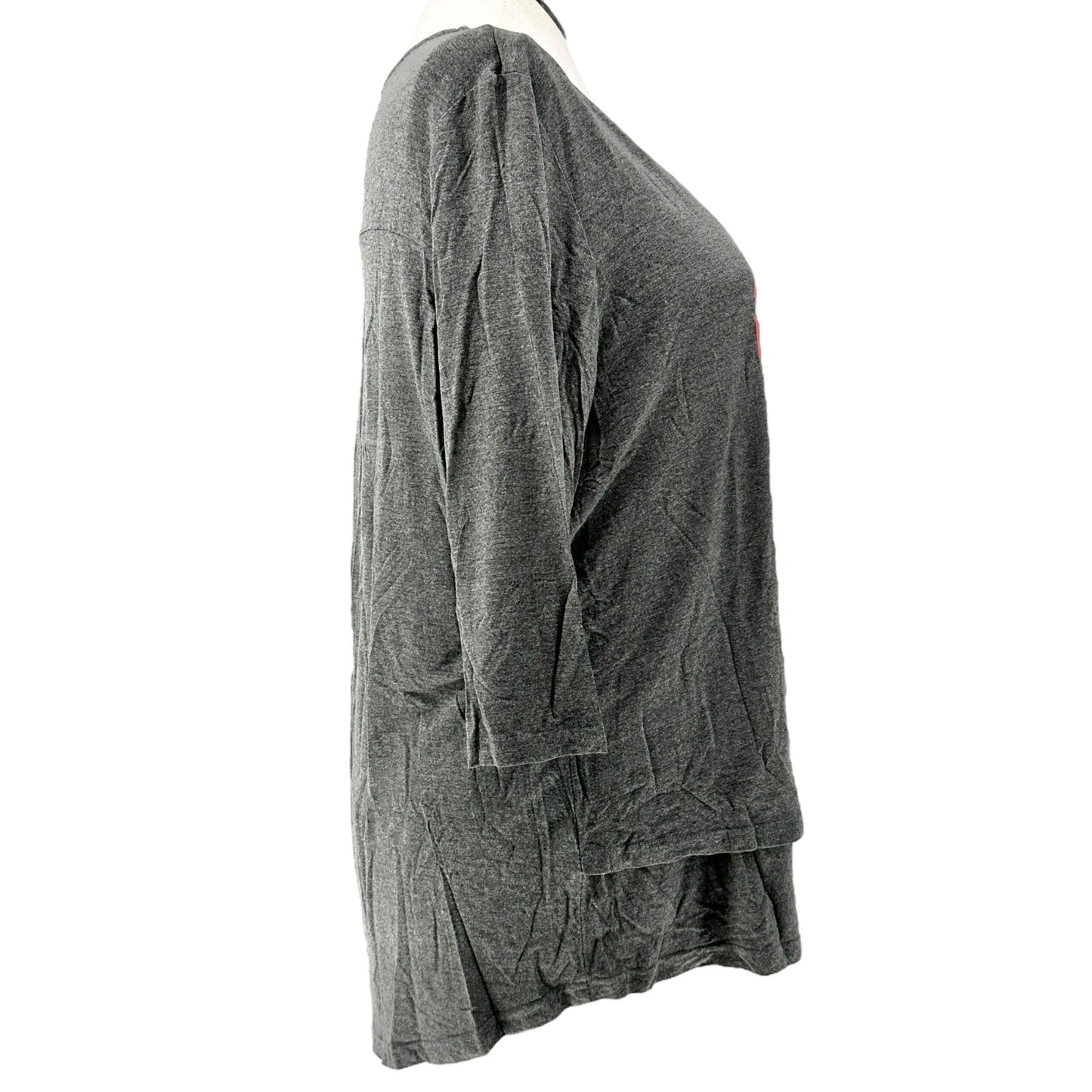 Latched Mama Nursing Top 2.0 Womens Size 1X Charcoal Gray MAMA CLAUS 3/4 Sleeve