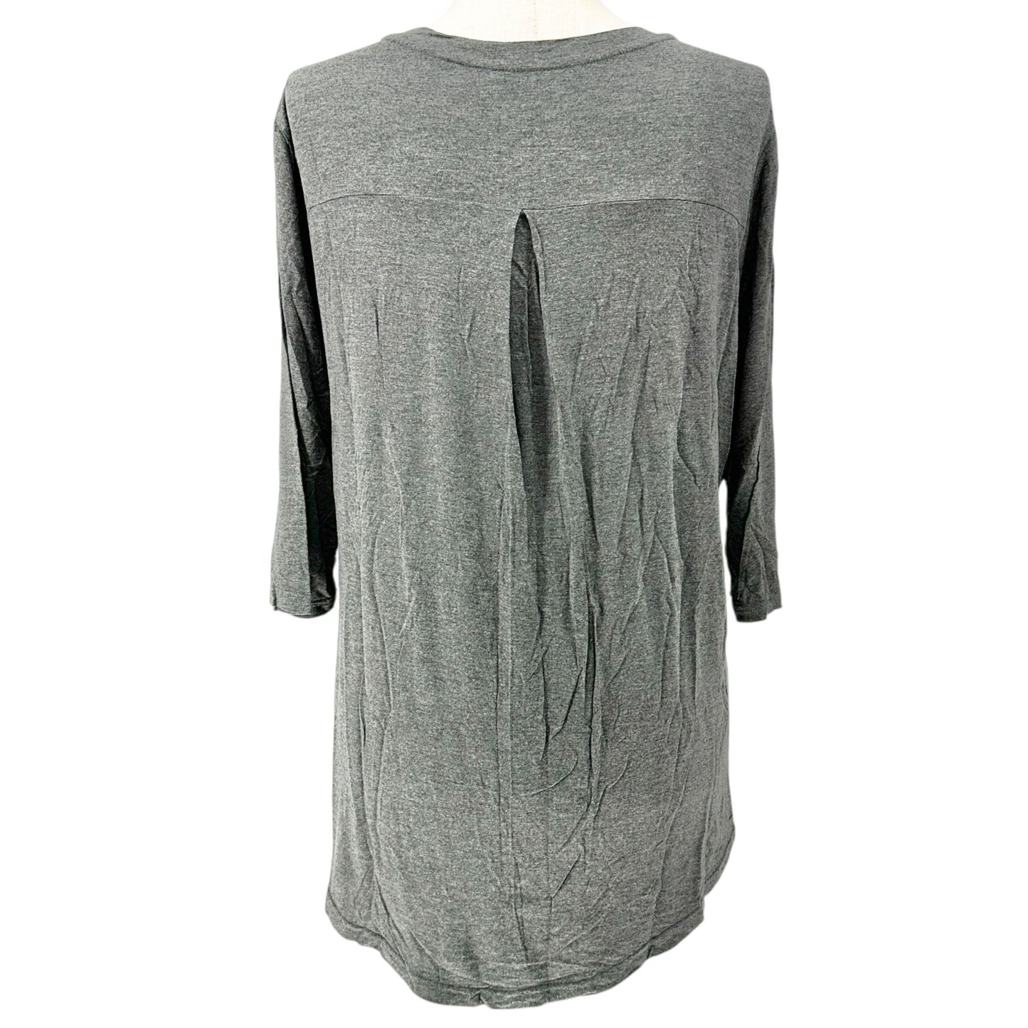 Latched Mama Nursing Top 2.0 Womens Size 1X Charcoal Gray MAMA CLAUS 3/4 Sleeve