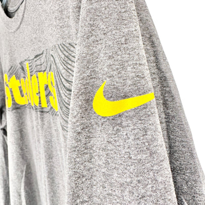 Pittsburgh Steelers Nike Dri-Fit Tshirt M Gray Long Sleeve NFL On Field Apparel