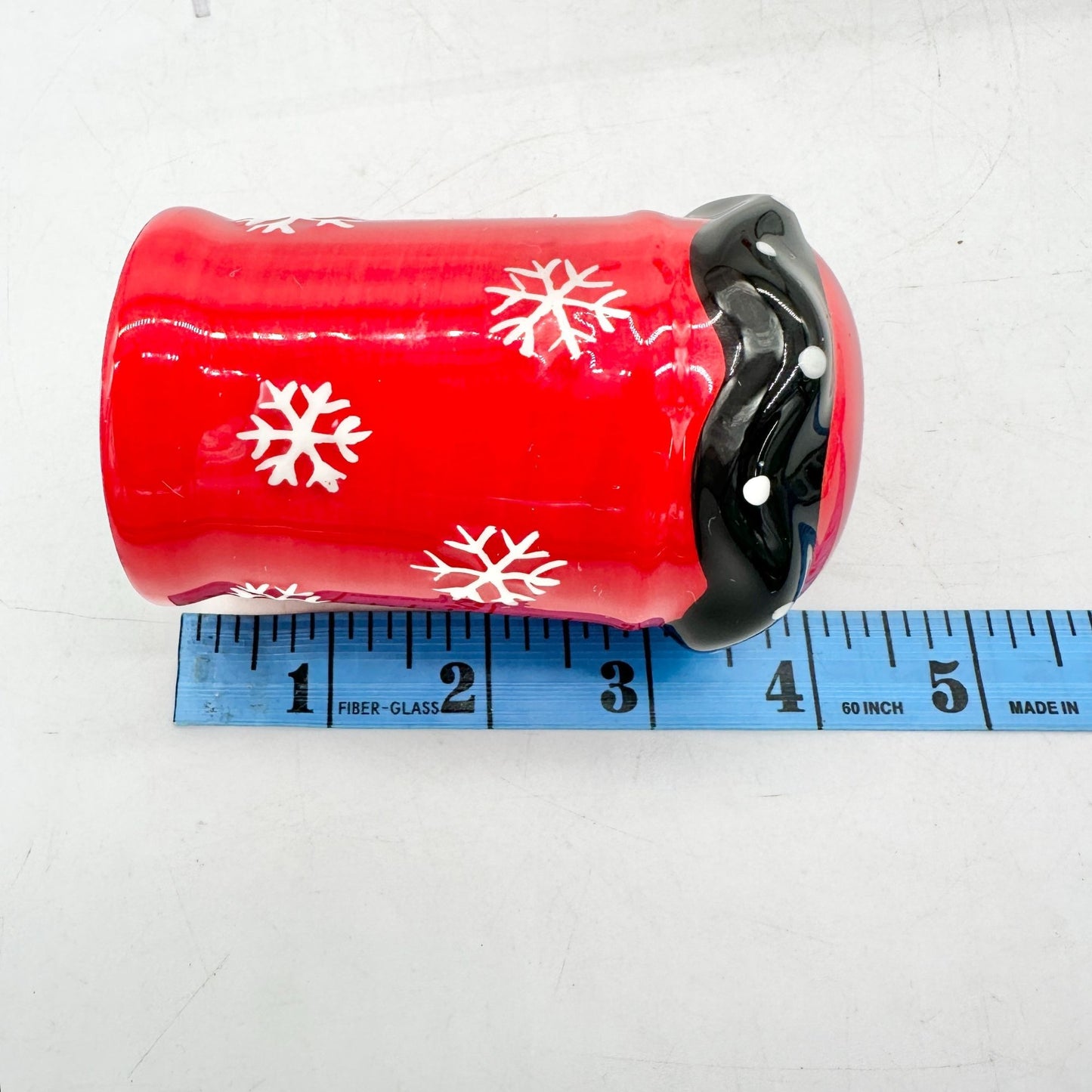 Christmas Red Snowflake Ceramic Salt and Pepper Shakers Festive Winter Decor