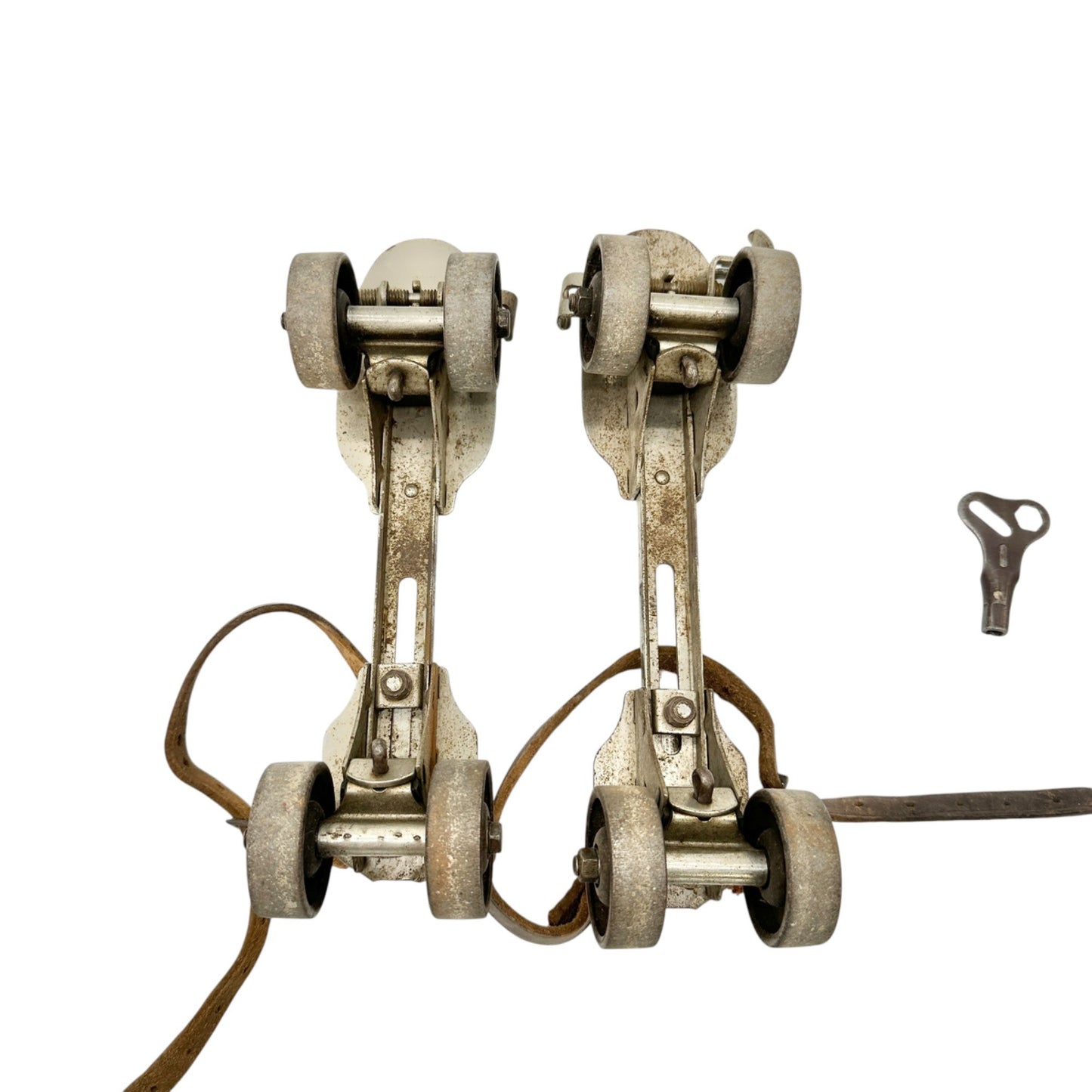 Vintage Winchester 1925 Adjustable Roller Skates With Key Metal & Leather Design