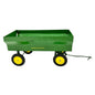 Vintage John Deere Toy Wagon Trailer with Hitch Green Metal Yellow Wheels