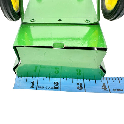 Vintage John Deere Toy Wagon Trailer with Hitch Green Metal Yellow Wheels