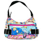 Colorful Ocean Sea Adventure Motif Handbag Adjustable Strap Blue Pink 10x6.5x2.5