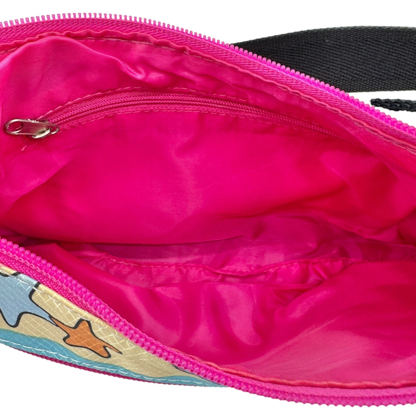 Colorful Ocean Sea Adventure Motif Handbag Adjustable Strap Blue Pink 10x6.5x2.5