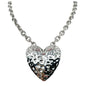 Hammered Silver Heart Pendant Necklace Chunky Chain Adj Lobster Clasp Closure