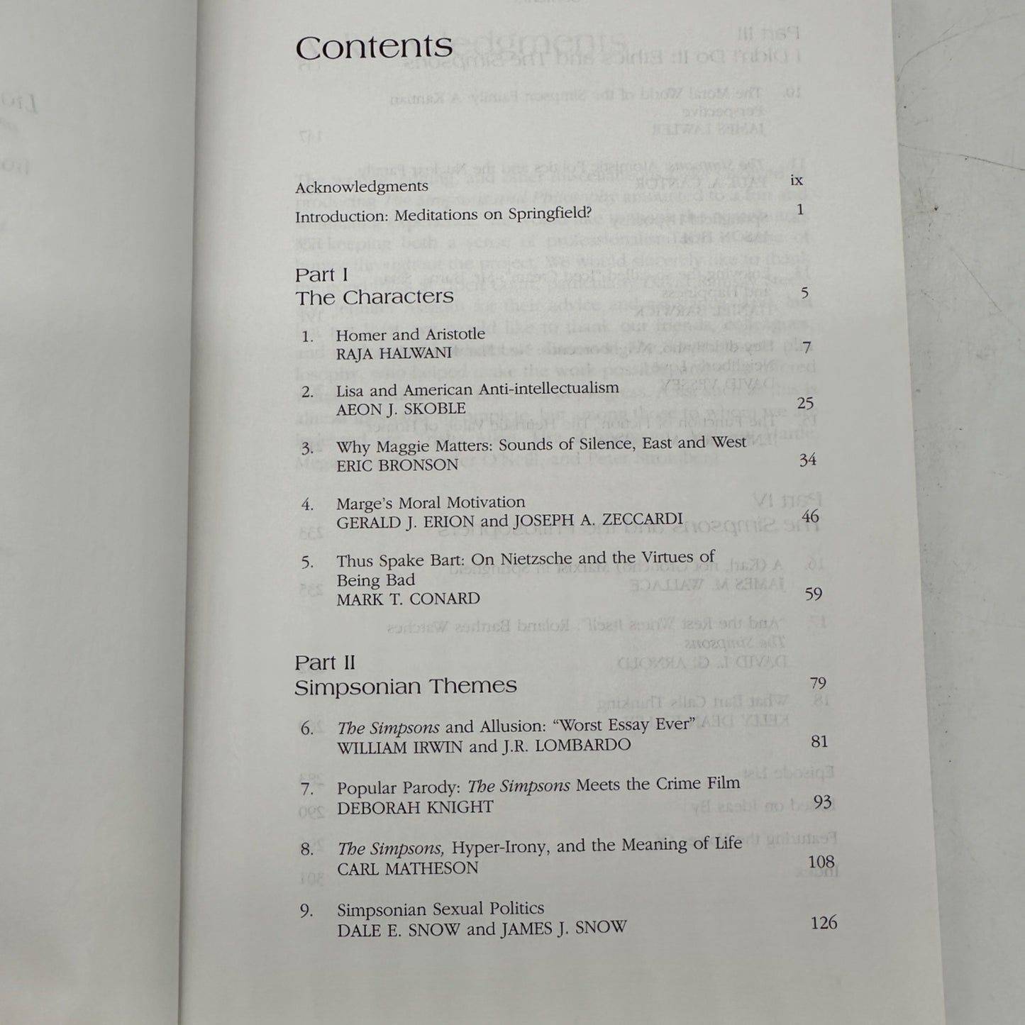 The Simpsons And Philosophy The Doh Of Homer Paperback Book -Irwin Conard Skoble