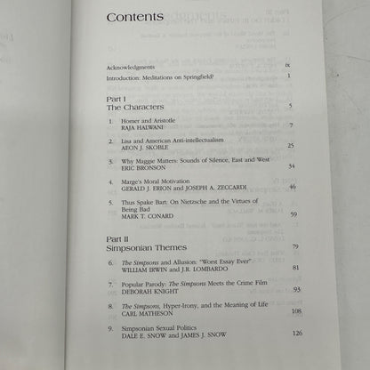 The Simpsons And Philosophy The Doh Of Homer Paperback Book -Irwin Conard Skoble