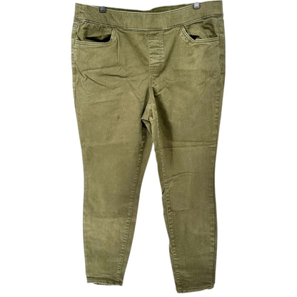 EVRI Jeggings Womens Size 16W Olive Green Stretch Mid-Rise Skinny Leg Pants