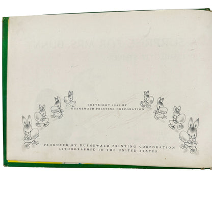 A Surprise For Mrs. Bunny By Charlotte Steiner Hardcover 1945 Childrens Book