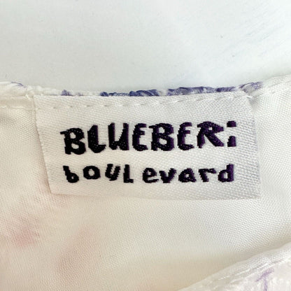 Blueberi Boulevard Child's Dress Size 18M White Stitched Flowers Pink Bow EUC