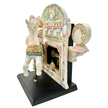 Willitts Designs 1987 Carousel Horse Music Box Figurine With Girl & Doll Pastels