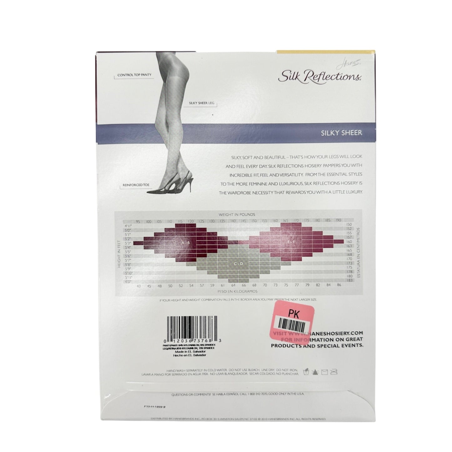 Hanes Silk Reflections Pantyhose Control Top 6pk Size AB Barely Black Cocoa Jet