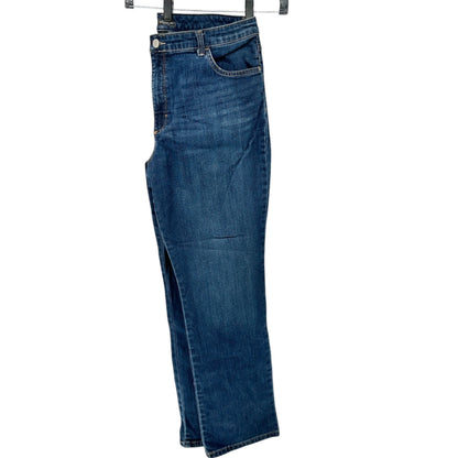 Lee Jeans Womens 18 Relaxed Fit Straight Leg High Rise Instantly Slim Blue Denim