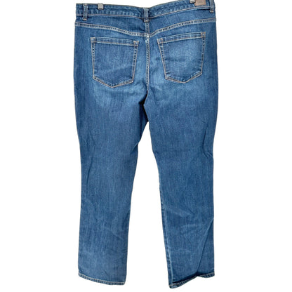 Lee Jeans Womens 18 Relaxed Fit Straight Leg High Rise Instantly Slim Blue Denim