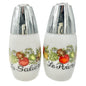 French Salt and Pepper Shakers La Saliere Le Poivrier White Glass Chrome Veggies