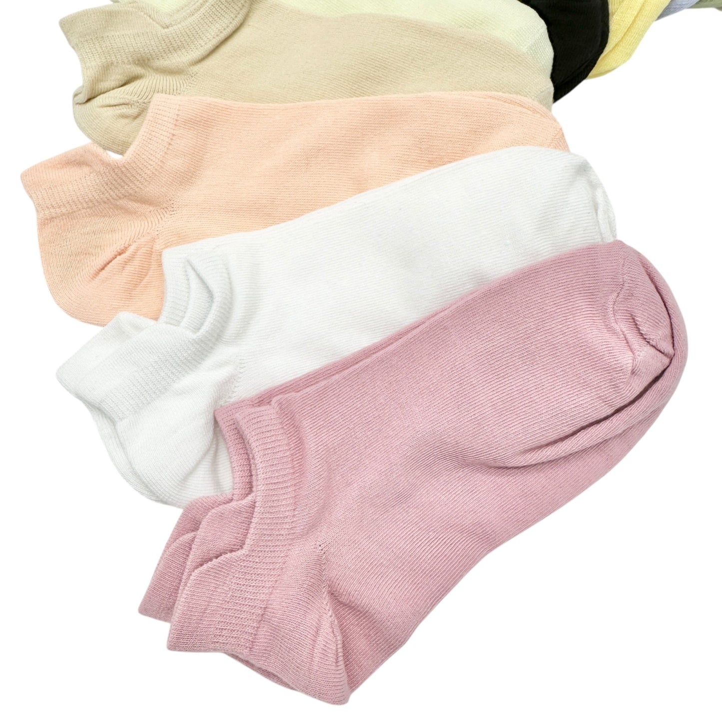 Womens 10 Pack Set of Ankle Socks Multiple Colors Soft Knit Comfort Blend