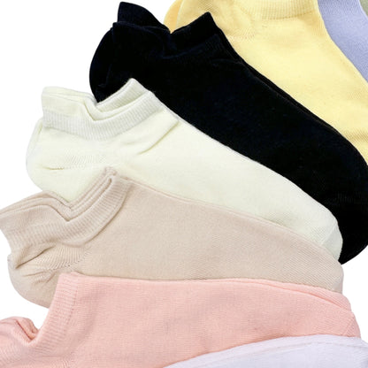 Womens 10 Pack Set of Ankle Socks Multiple Colors Soft Knit Comfort Blend