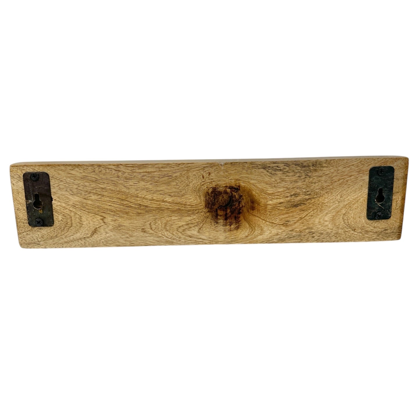Rustic Wood and Hammered Metal 3-Hook Wall Mounted Coat or Hat Rack