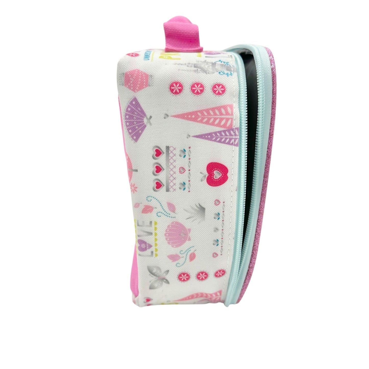 Disney Princesses Insulated Lunch Bag 10x7x3 Pink and White By Bioworld Zipper