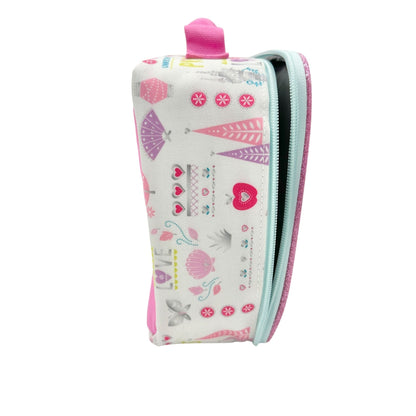 Disney Princesses Insulated Lunch Bag 10x7x3 Pink and White By Bioworld Zipper