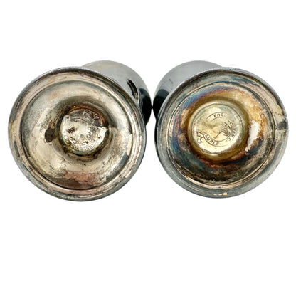 Vtg Forbes Silver Co Druple Salt and Pepper Shakers Tulip Motif Collectible 3 in