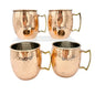 Nordstrom At Home Set Of 4 Hammered Copper Mule Mugs With Brass Handles 16 Oz