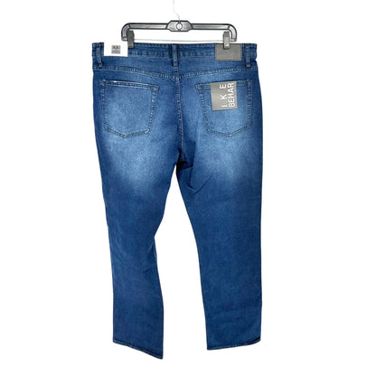 Ike Behar Jeans Mens 38x30 Dark Stone Wash Denim Cotton Blend Slim Fit Casual
