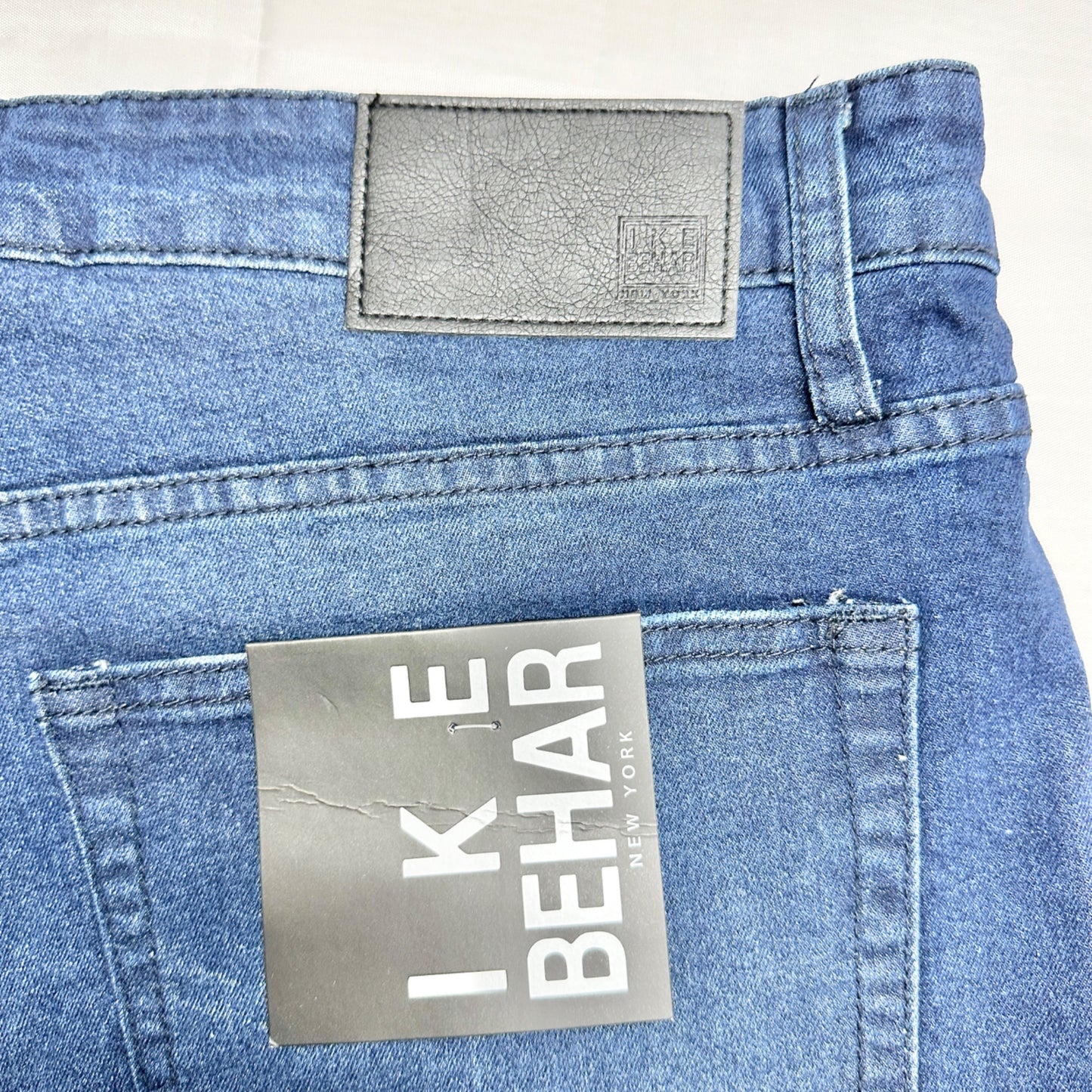 Ike Behar Jeans Mens 38x30 Dark Stone Wash Denim Cotton Blend Slim Fit Casual