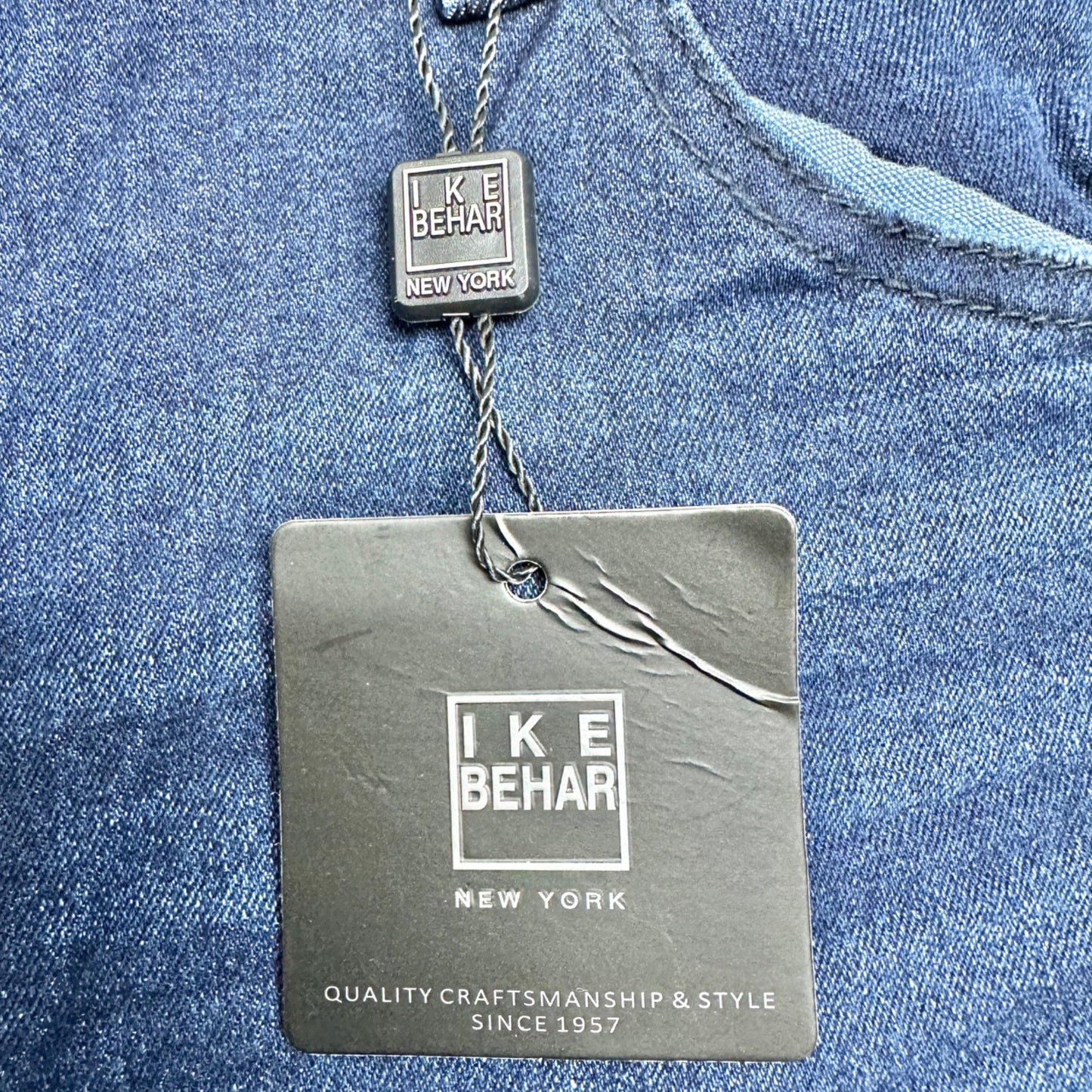 Ike Behar Jeans Mens 38x30 Dark Stone Wash Denim Cotton Blend Slim Fit Casual