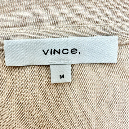 Vince Lightweight Top Womens Size M Beige Long Sleeves Made in Peru 100% Modal