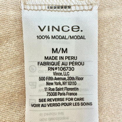 Vince Lightweight Top Womens Size M Beige Long Sleeves Made in Peru 100% Modal