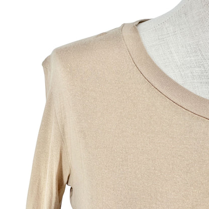 Vince Lightweight Top Womens Size M Beige Long Sleeves Made in Peru 100% Modal
