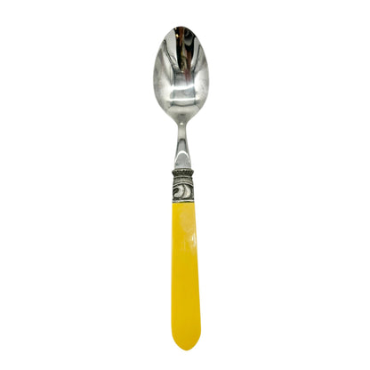 40 Piece Cutlery Set Yellow Handles with 8 ea Knives Forks Spoons Dessert Forks