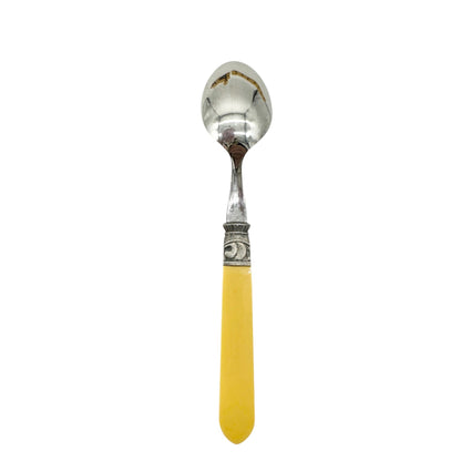 40 Piece Cutlery Set Yellow Handles with 8 ea Knives Forks Spoons Dessert Forks