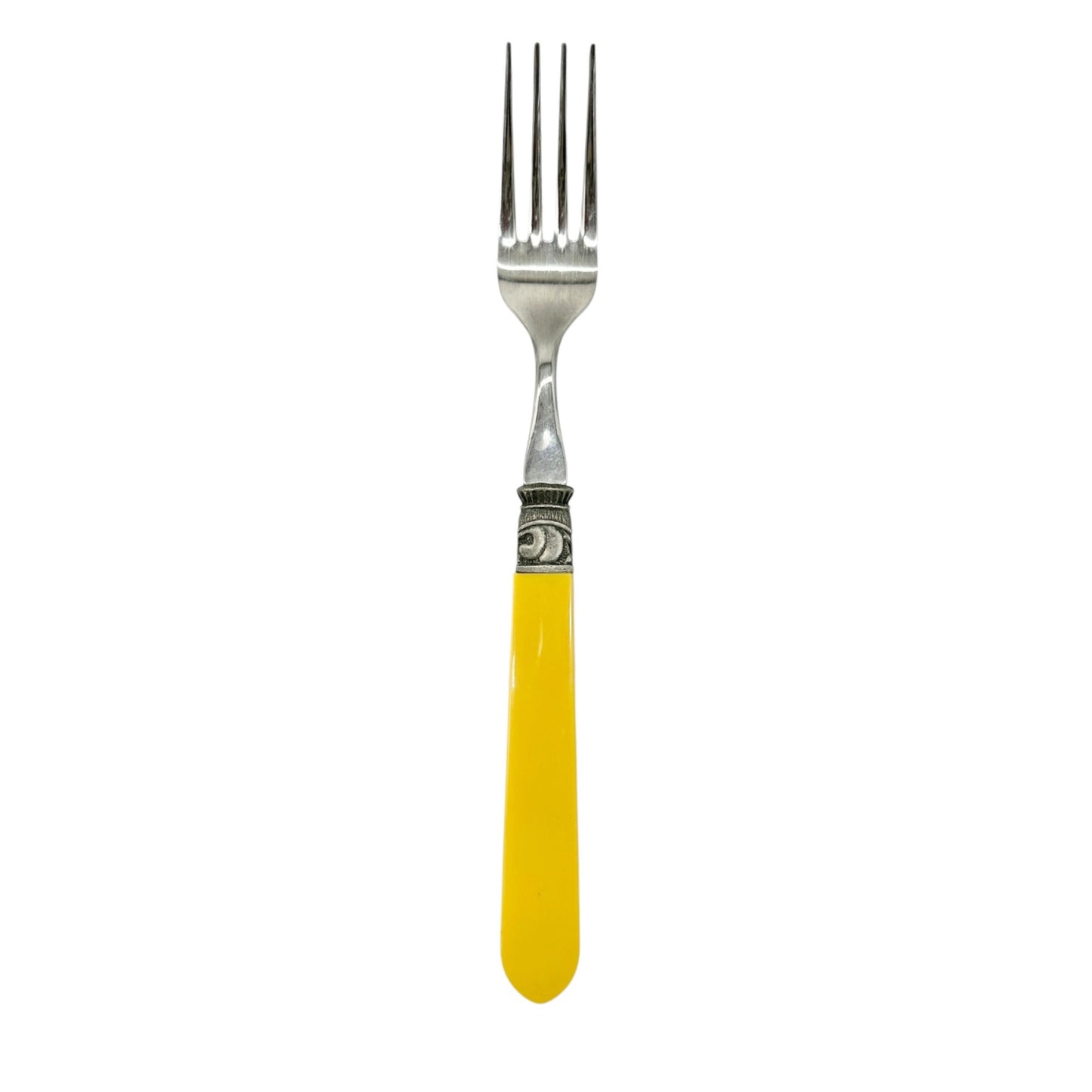 40 Piece Cutlery Set Yellow Handles with 8 ea Knives Forks Spoons Dessert Forks