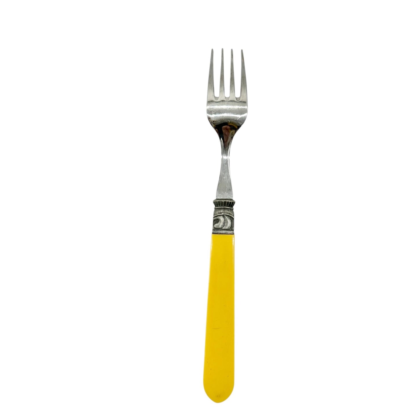 40 Piece Cutlery Set Yellow Handles with 8 ea Knives Forks Spoons Dessert Forks
