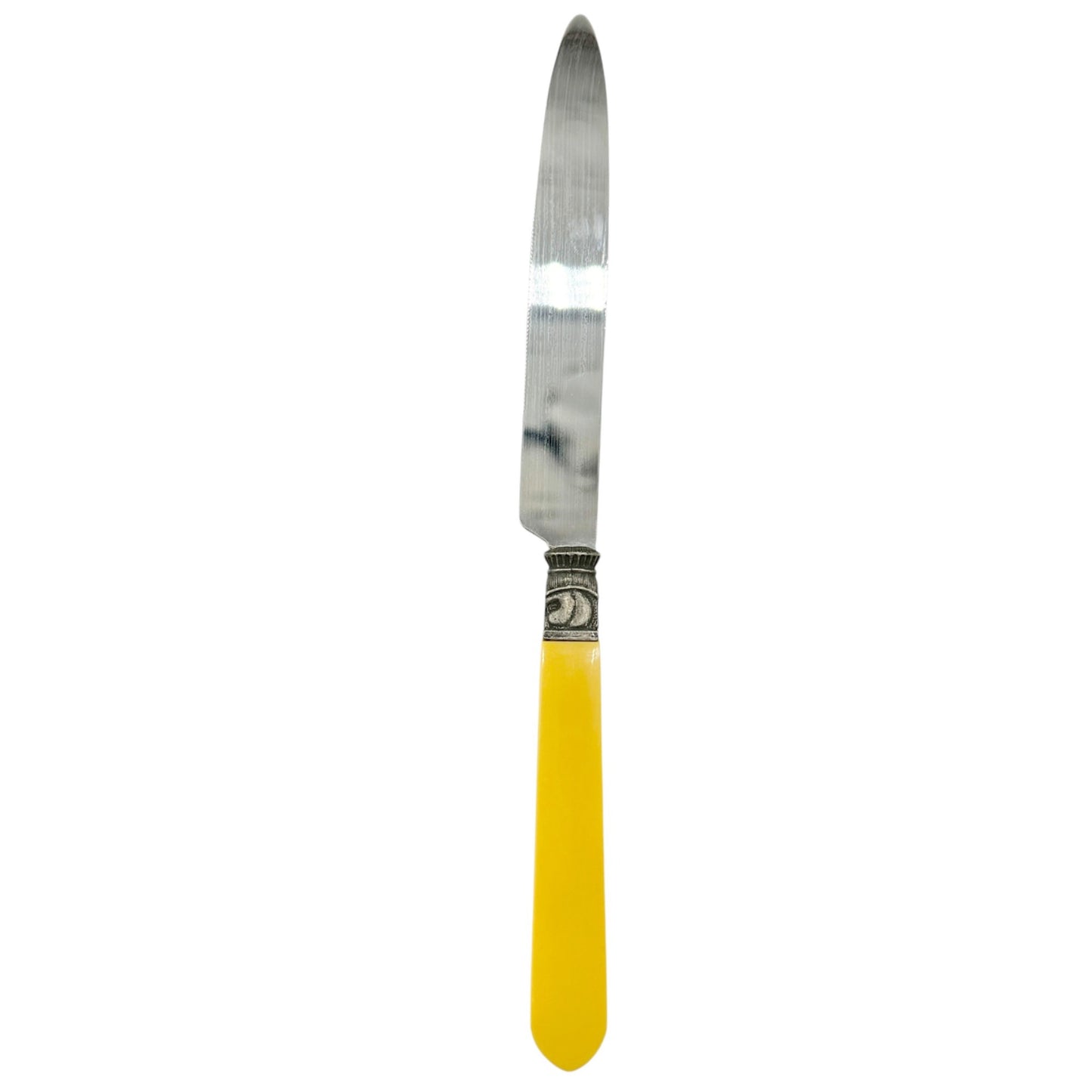 40 Piece Cutlery Set Yellow Handles with 8 ea Knives Forks Spoons Dessert Forks