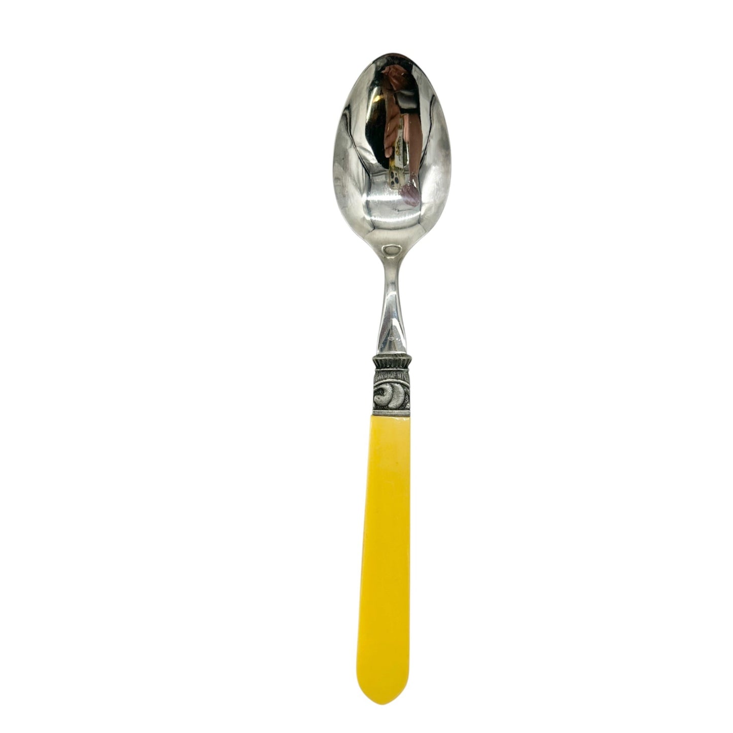 40 Piece Cutlery Set Yellow Handles with 8 ea Knives Forks Spoons Dessert Forks