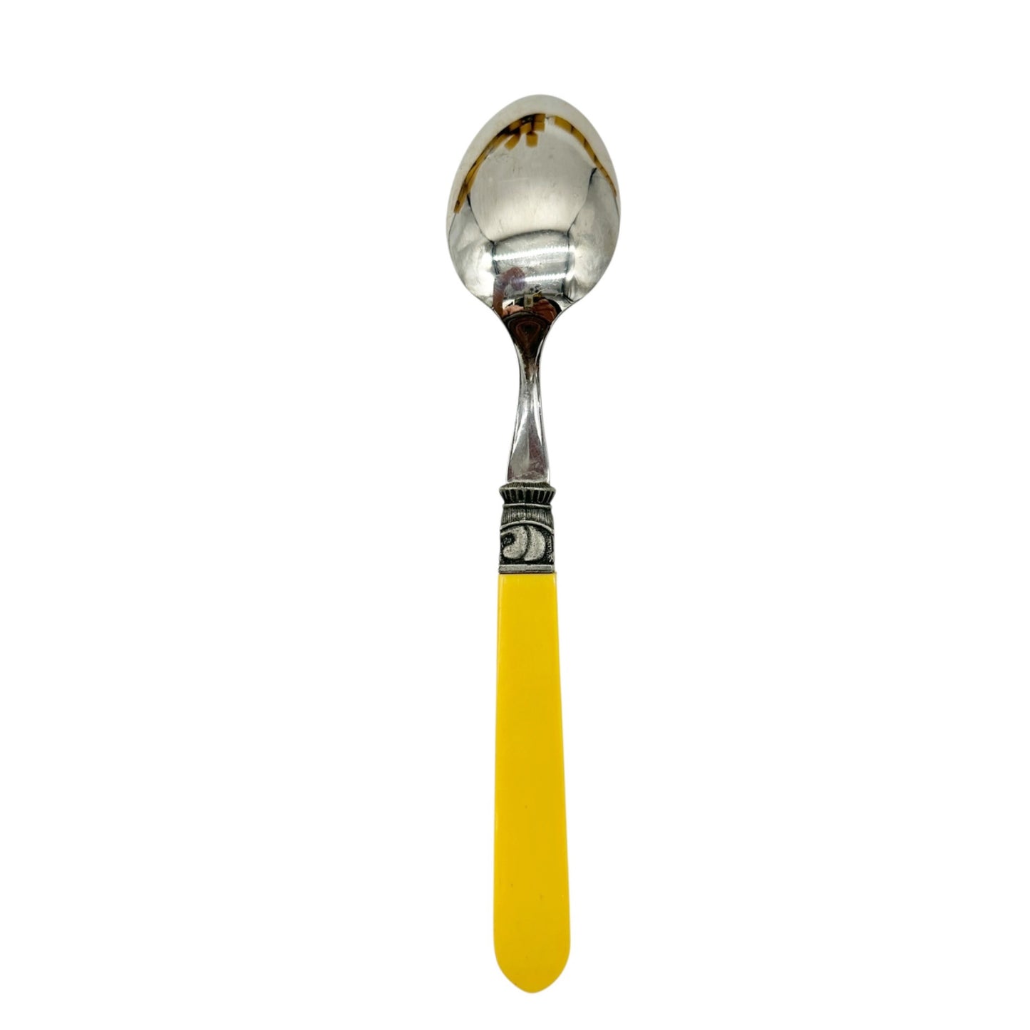 40 Piece Cutlery Set Yellow Handles with 8 ea Knives Forks Spoons Dessert Forks