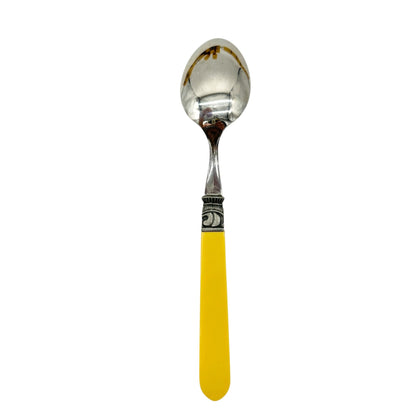 40 Piece Cutlery Set Yellow Handles with 8 ea Knives Forks Spoons Dessert Forks