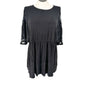 Torrid 3 Babydoll Top Womens 22-24 Black Lace Dolman Sleeves Crew Neck Flowy