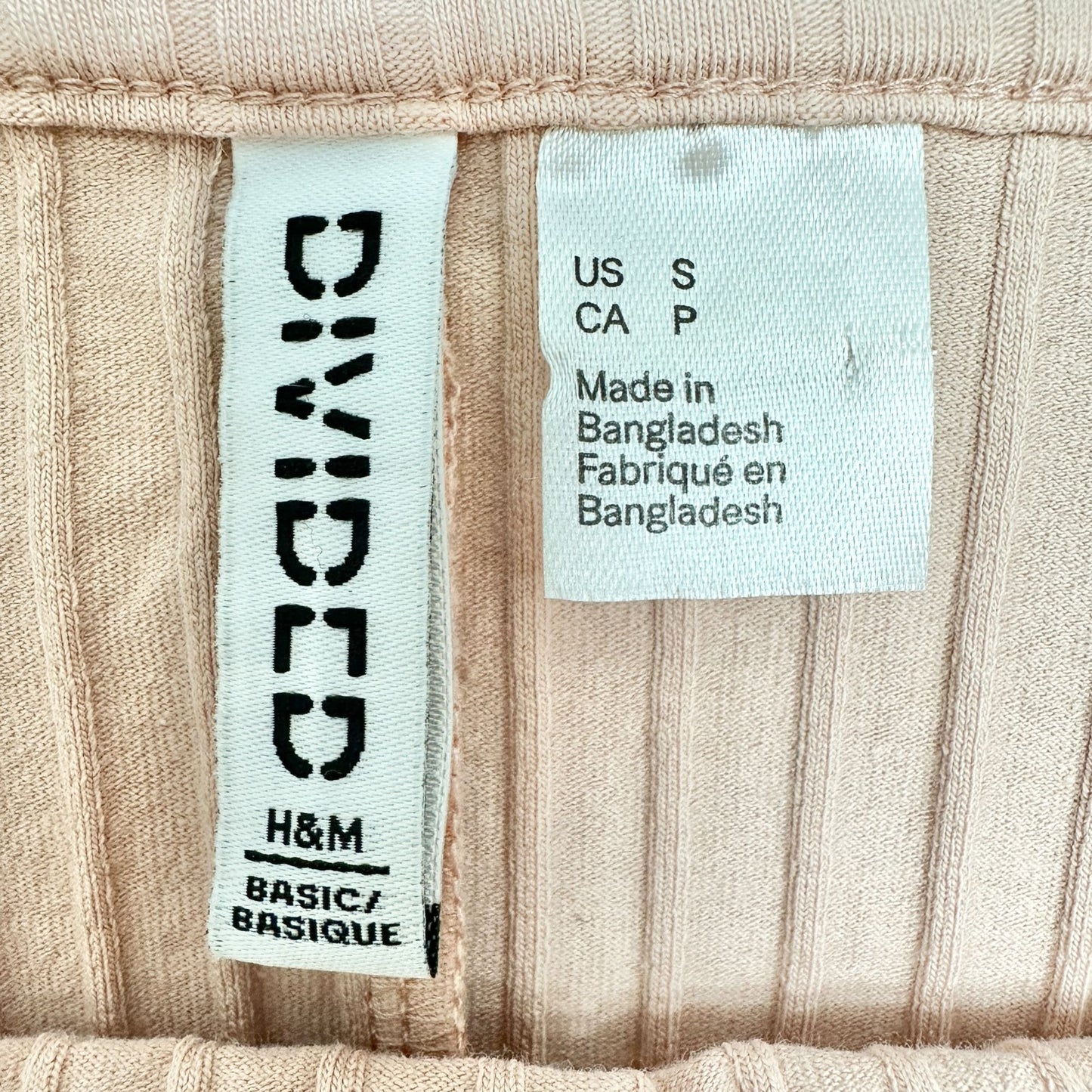 Divided Ribbed Pink Mini Slip Dress Womens Small With Spaghetti Straps H&M