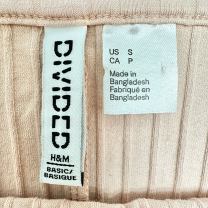 Divided Ribbed Pink Mini Slip Dress Womens Small With Spaghetti Straps H&M
