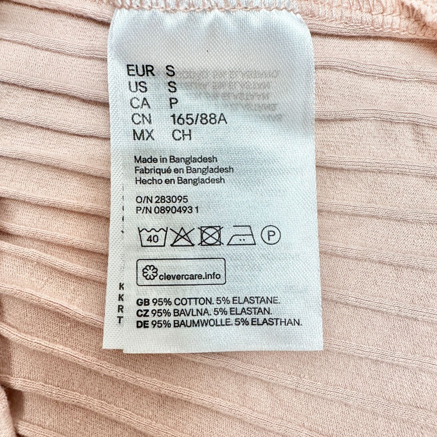 Divided Ribbed Pink Mini Slip Dress Womens Small With Spaghetti Straps H&M