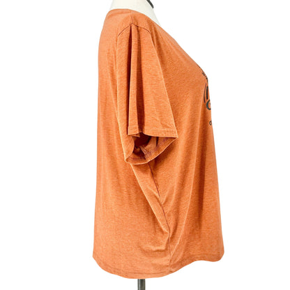 Have The Day You Deserve Graphic Tee 5XL FITS LIKE 3XL Orange Skeleton Design