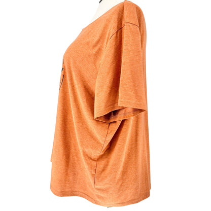 Have The Day You Deserve Graphic Tee 5XL FITS LIKE 3XL Orange Skeleton Design