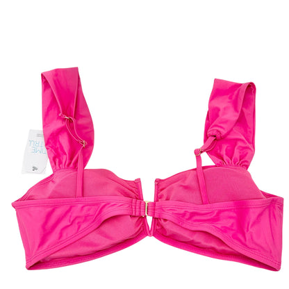 Time And Tru Pink V-Wire Bikini Top XL 16-18 Adjustable Straps 95% Recycled Poly