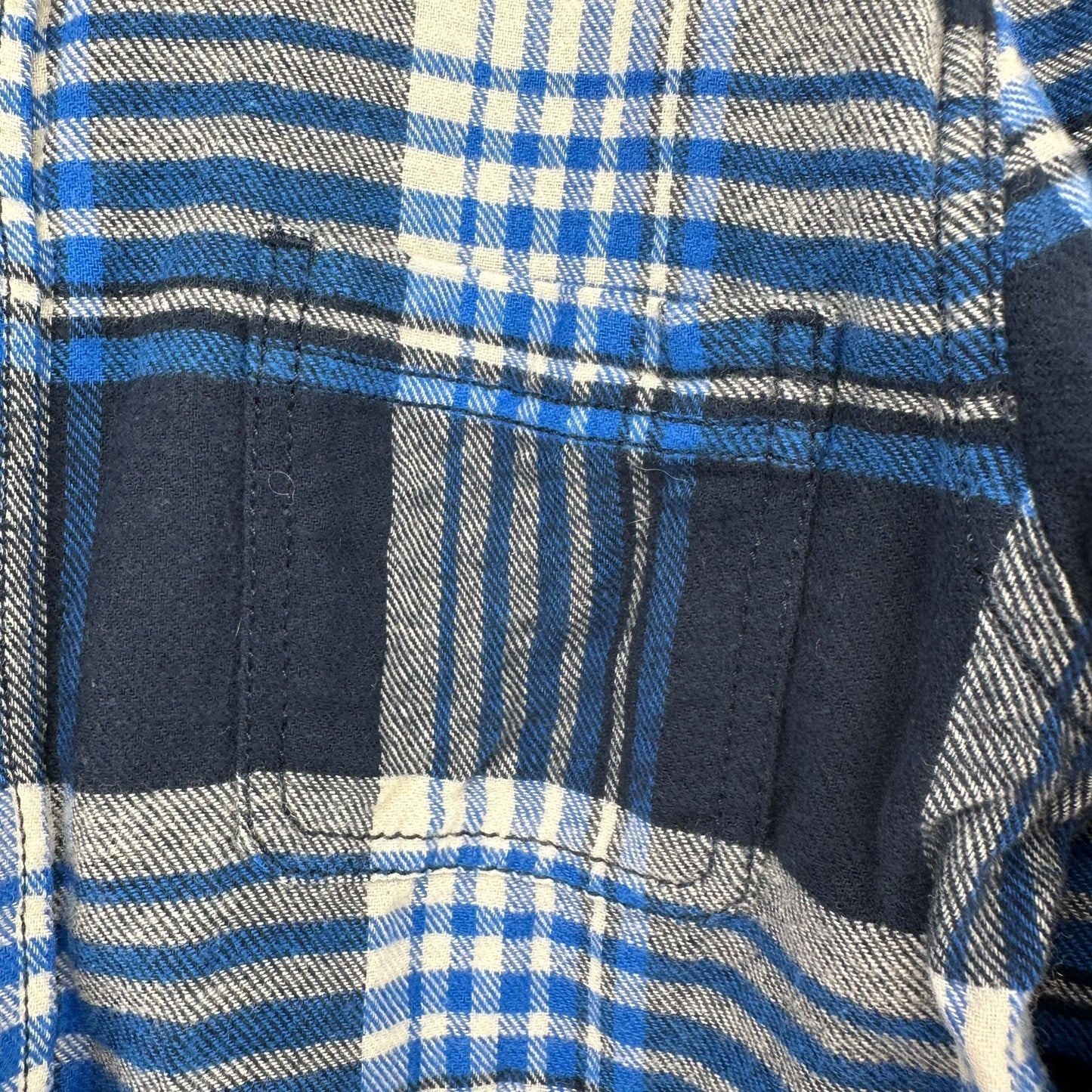 Sonoma Supersoft Button Up Shirt Boys Size 8 Blue Plaid Long Sleeves Cotton